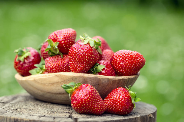 Strawberry. Red strawberry. Fresh harvested strawberries  in different positions - 写真・画像