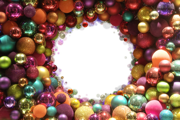 Moldura de bolas de Natal colorido
 - Foto, Imagem