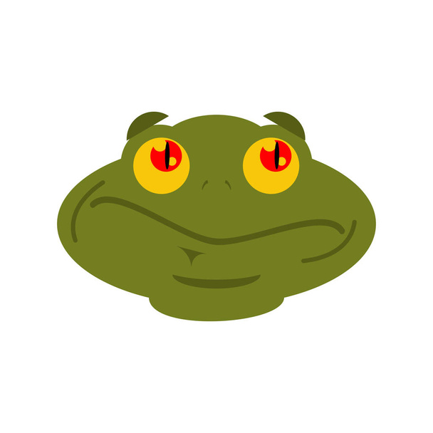 Frog surprised emoji. toad Avatar astonished amphibious. Emotion - Vetor, Imagem