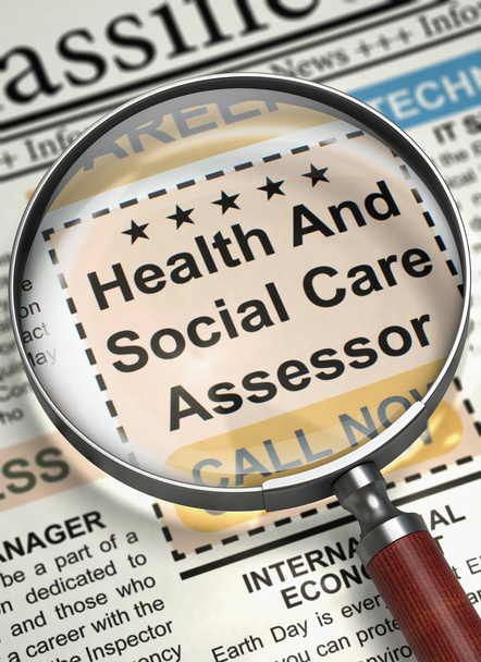 Zdrowia i opieki społecznej asesor teraz zatrudnianie. 3D. - Zdjęcie, obraz