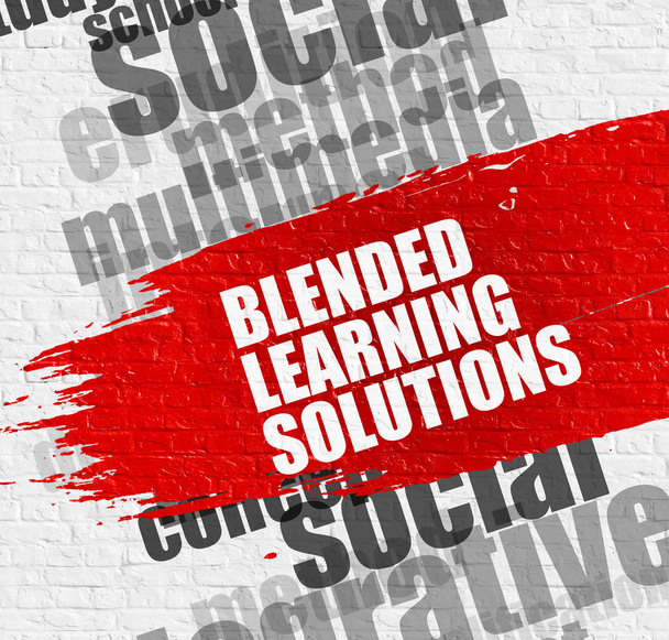 Blended-Learning-Lösungen auf Mauern. - Foto, Bild