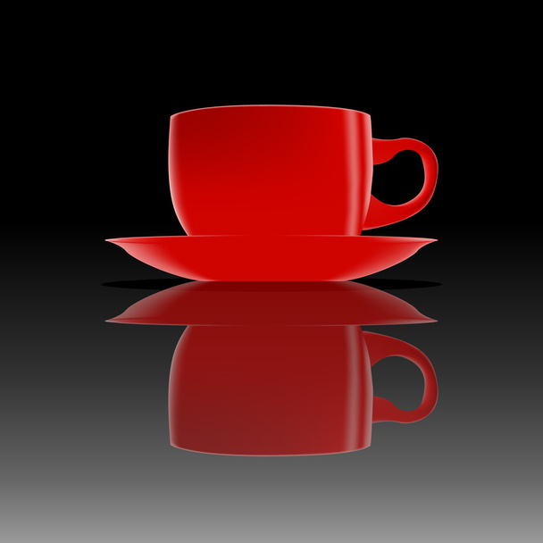 červený pohár na hladkém povrchu - Vektor, obrázek