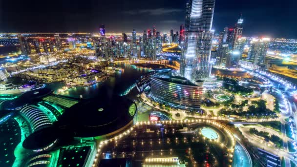 Dubai város éjjel - Felvétel, videó