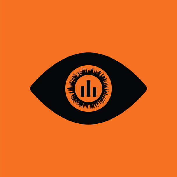 Auge mit Marktdiagramm im Inneren der Pupille - Vektor, Bild