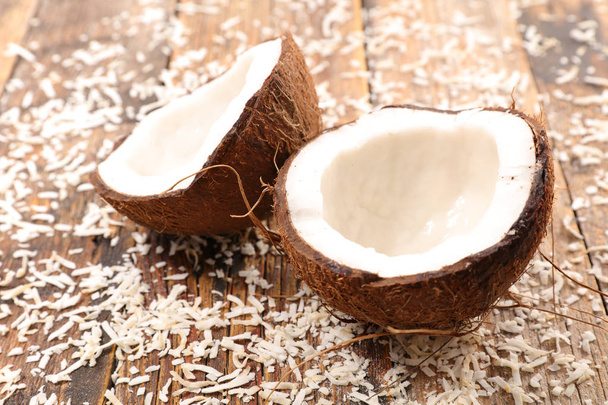fresh broken coconut - Photo, Image