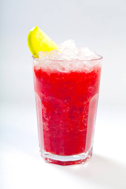 Mojito strawberry cocktail. closeup isolated on white background. - Photo, Image