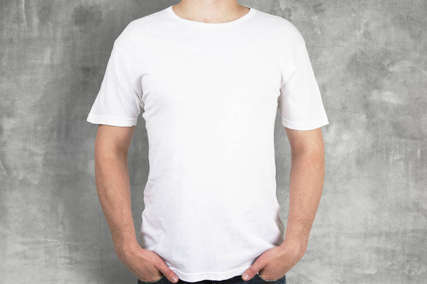 Casual man in white shirt front - Фото, зображення