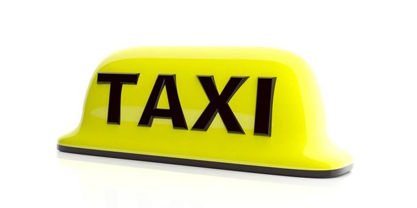 Знак таксі ізольовано на білому тлі. 3d ілюстрація
 - Фото, зображення