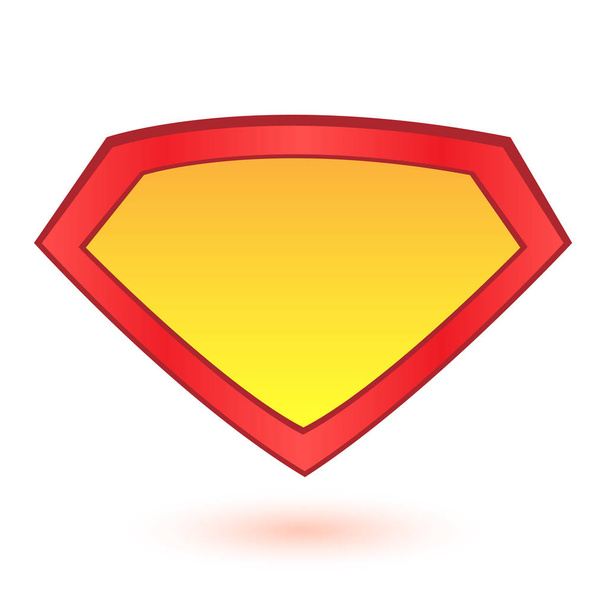 Superheld logo sjabloon bij helder blauw, popart achtergrond. Vectorillustratie - Vector, afbeelding