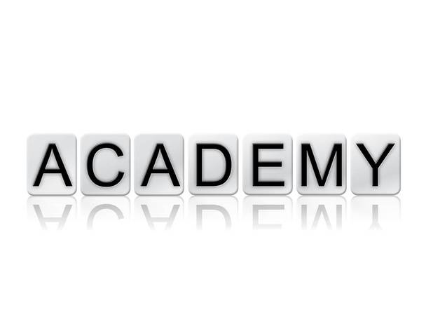 Academy Concept Tiled Word Isolated on White - Photo, Image