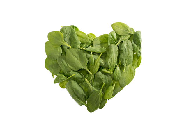 heart shaped spinach leaves   - Foto, Bild