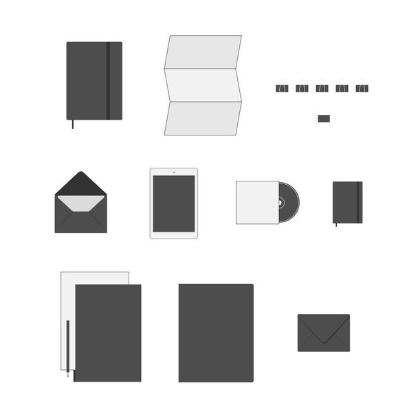 Office Supply vector flat Icons Set - Vektör, Görsel
