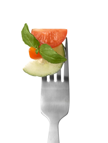 Fork with pinned snack  - Foto, Imagem