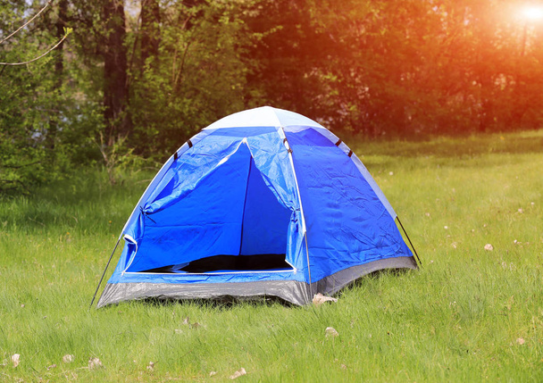 çayır üzerinde turist çadır - Fotoğraf, Görsel