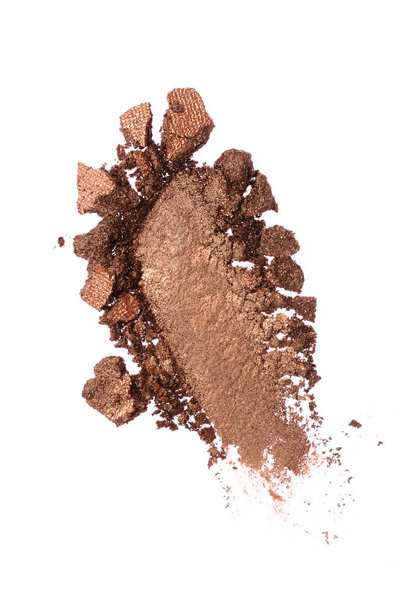 Smear of crushed shiny brown eyeshadow as sample of cosmetic product - Foto, immagini