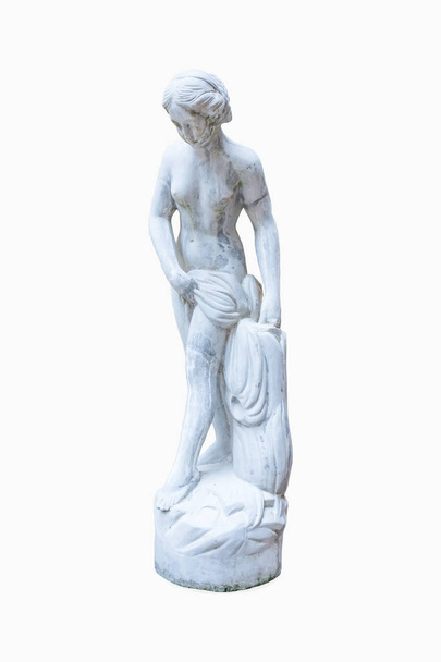 Sculpture en plâtre de Vénus sur fond blanc isolé, gypse
. - Photo, image