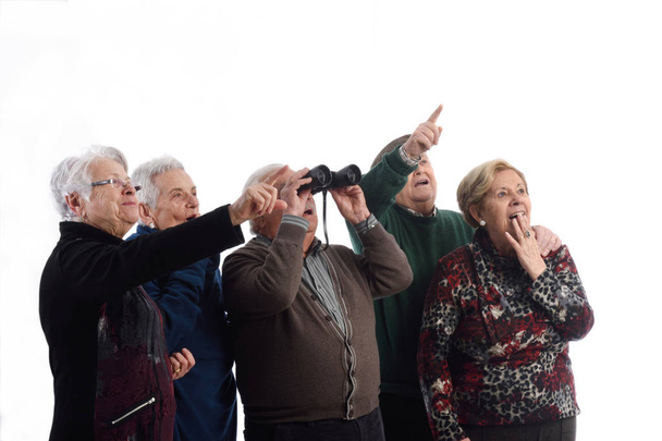 skupina starších a pohledu překvapený - Fotografie, Obrázek