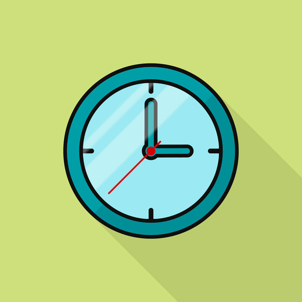 Clock icon , Vector illustration in flat with long shadow. - Vector, Image