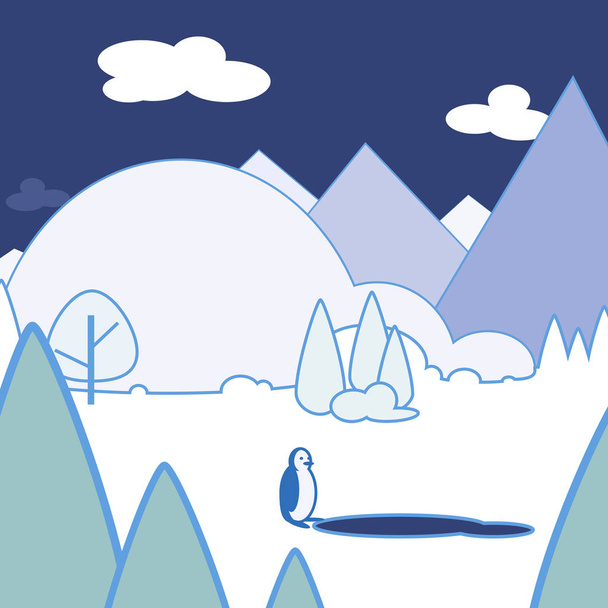 Penguin Alone Wilderness - Vetor, Imagem