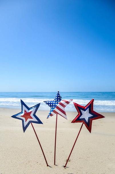 Sfondo patriottico USA sulla spiaggia di sabbia
 - Foto, immagini
