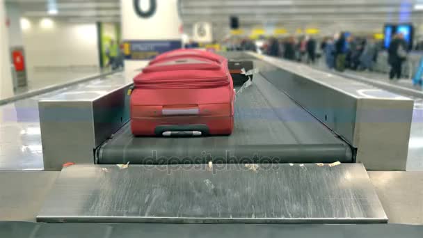 4 k の空港で荷物のカルーセルのビデオ - 映像、動画