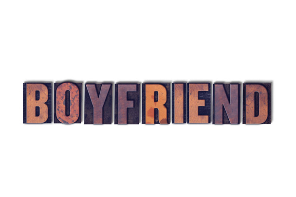 Концепція Boyfriend Ізольовані Letterpress Word
 - Фото, зображення