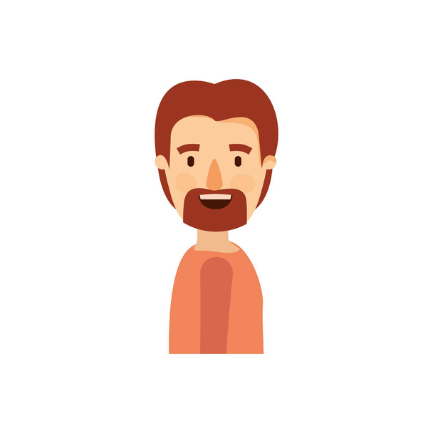 барвистий карикатурний вид збоку чоловік з вусами і бородою
 - Вектор, зображення