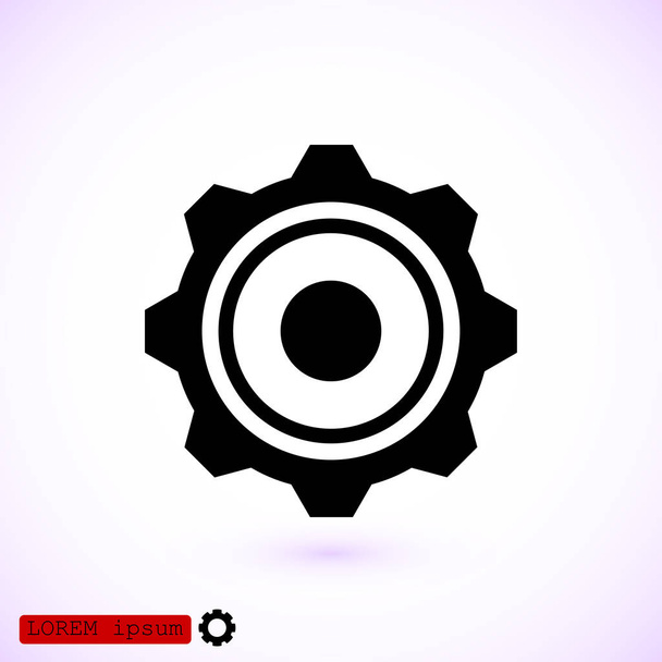 gear flat icon - Vector, Image