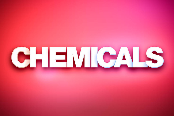 Χημικά θέμα τέχνη λέξη στο πολύχρωμο φόντο - Φωτογραφία, εικόνα