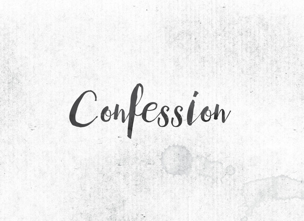 Confessione concetto dipinto inchiostro parola e tema
 - Foto, immagini
