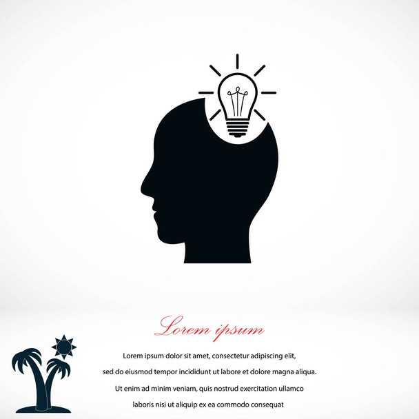 Pictogramme de l'icône du concept d'ampoule
 - Vecteur, image