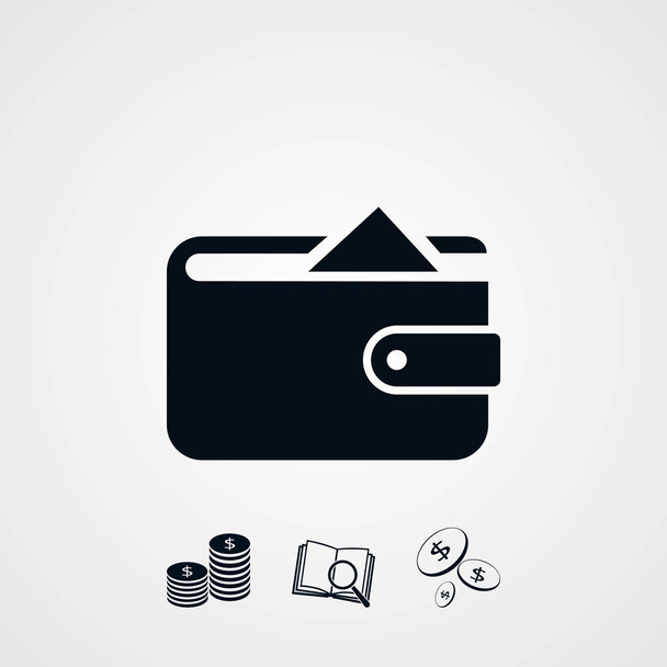 Plochý dlouhý stín peněženka ikona - Vektor, obrázek