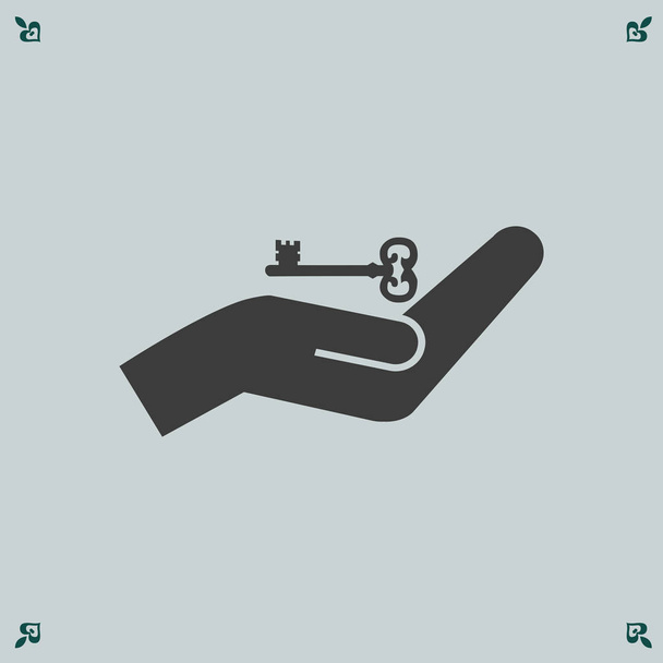 mano y llave icono
 - Vector, imagen