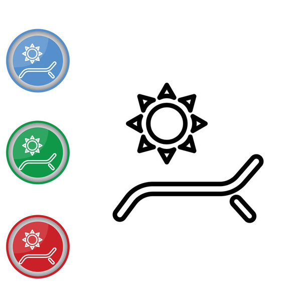  Tumbona e icono del sol
 - Vector, imagen