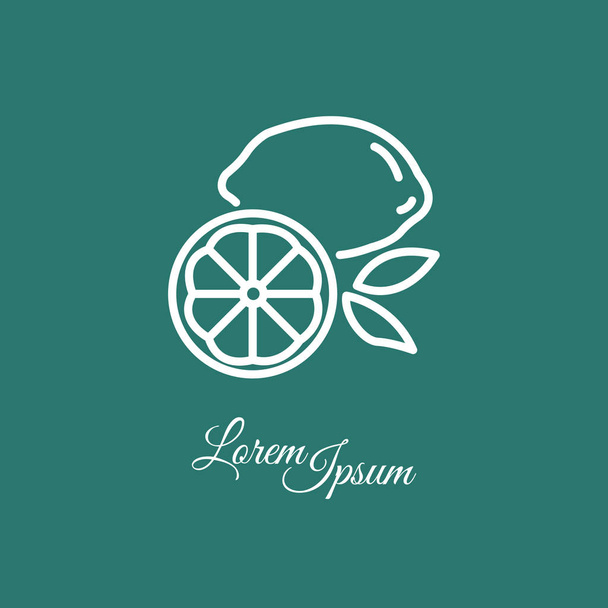 Icono de línea limón
  - Vector, imagen
