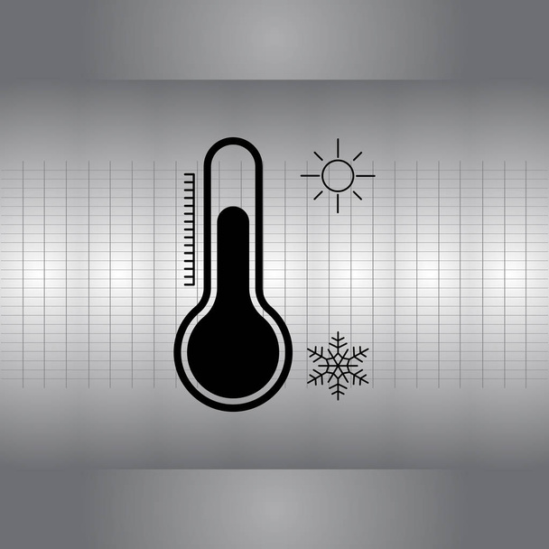 hőmérő lapos ikon - Vektor, kép