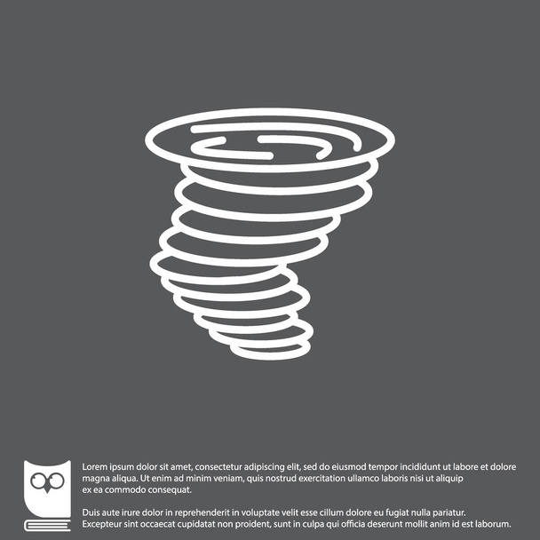 Tornado plat pictogram - Vector, afbeelding
