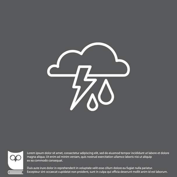 Cloud with lightning and rain icon - Vector, Image