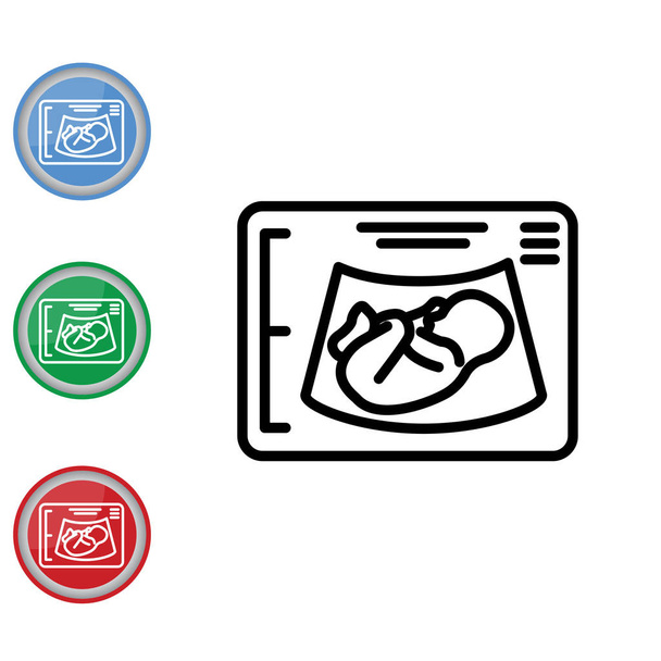 Icono de línea de ultrasonografía
 - Vector, Imagen