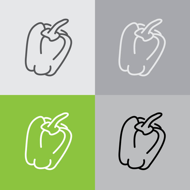 Pepper icons set - Vector, Image