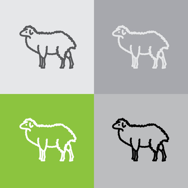  Schafe, Vieh-Ikone - Vektor, Bild