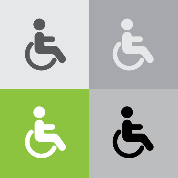 άντρας στο αναπηρικό αμαξίδιο απλό εικονίδιο - Διάνυσμα, εικόνα