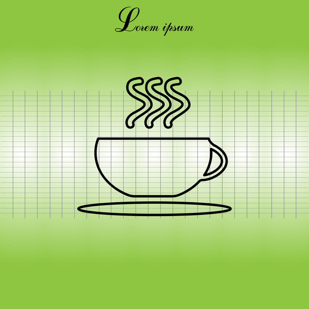 Coffee cup line icon - Vektor, Bild
