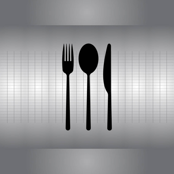 Πιρούνι, κουτάλι και μαχαίρι εικονίδιο - Διάνυσμα, εικόνα