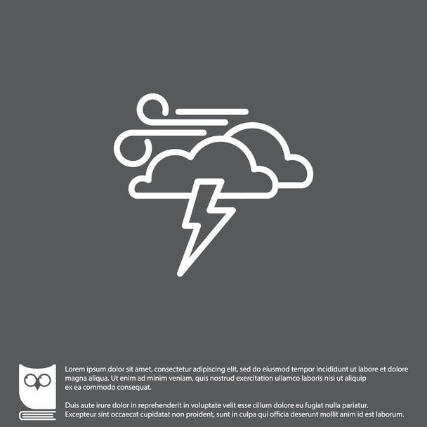pictogram van het winderige weer - Vector, afbeelding