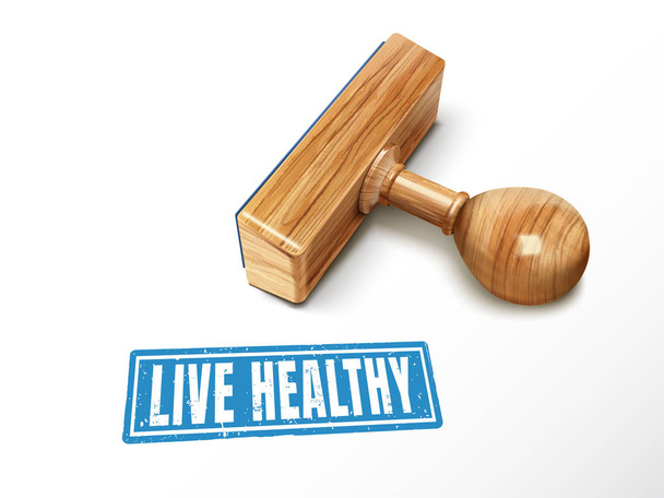 live healthy text and stamp - ベクター画像