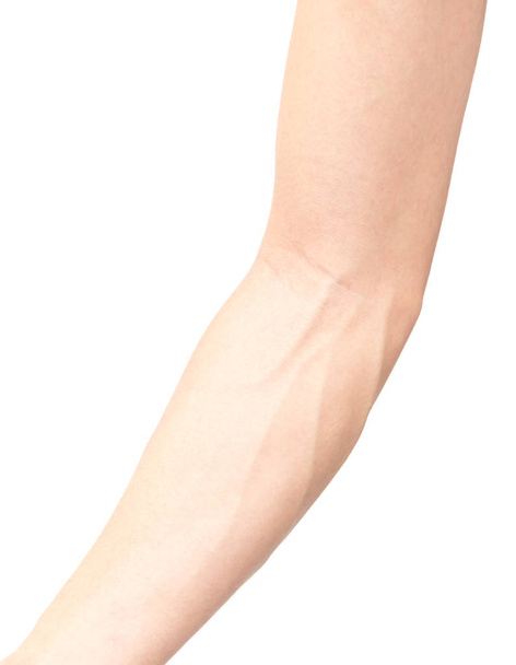 Gros bras humain avec veines sanguines sur fond blanc, soins de santé et concept médical
 - Photo, image