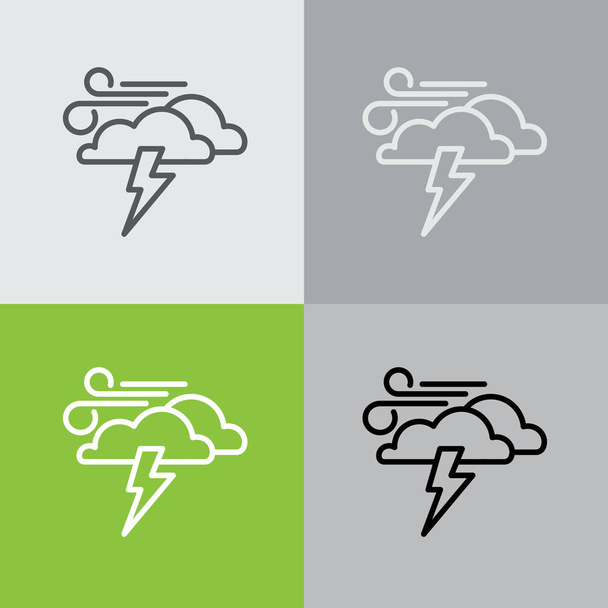 Windy weather icons - Vector, Image
