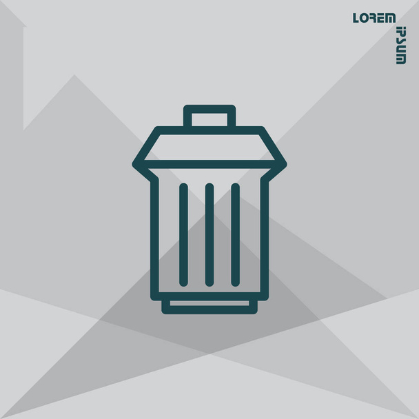 Значок мусорного бака
 - Вектор,изображение
