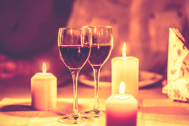 Romantic dinner in the restourant - Foto, afbeelding